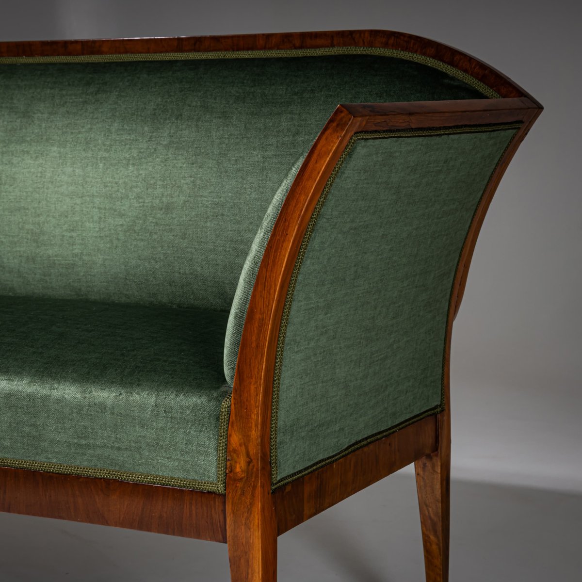 Banc Biedermeier en noyer, vers 1820-photo-4