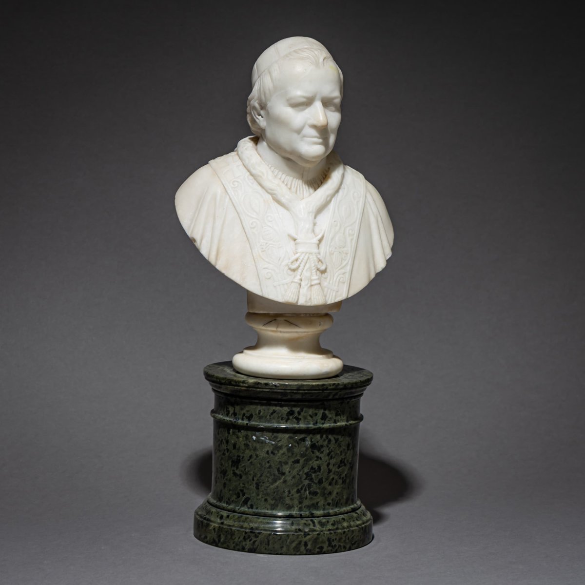 Buste en marbre du pape Pie IX sur un socle serpentine, Rome, vers 1846/47-photo-3