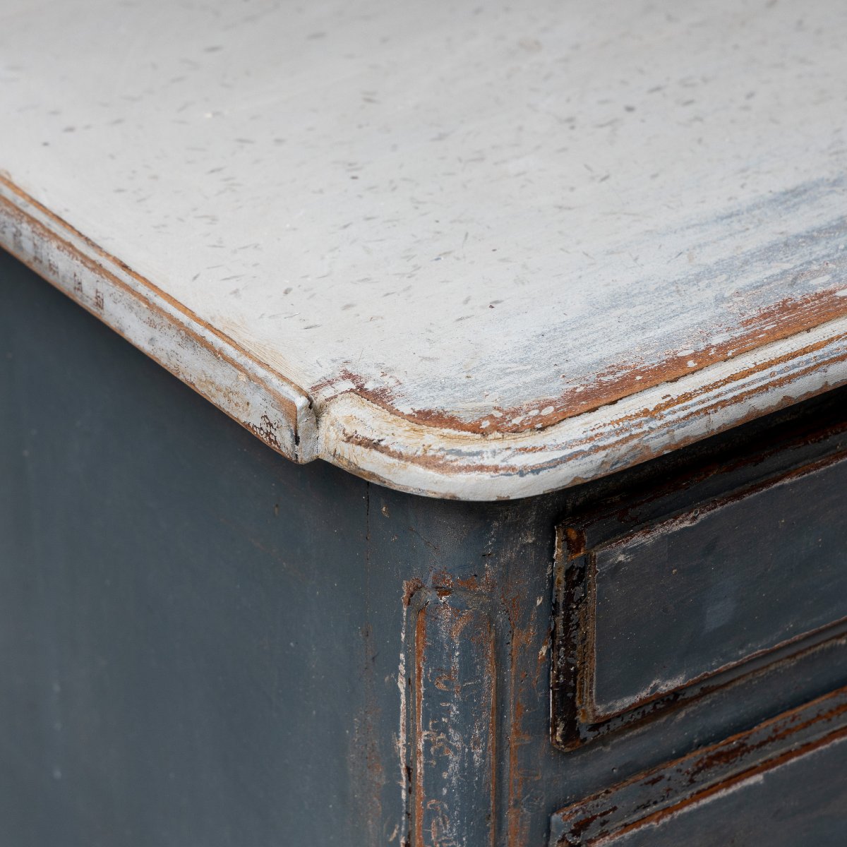 Baroque-style Blue Pine Chest Of Drawers, 19th Century-photo-3