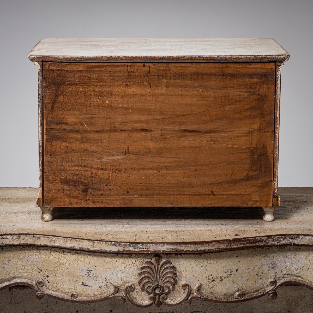 Commode miniature blanc crème, XIXe siècle-photo-3