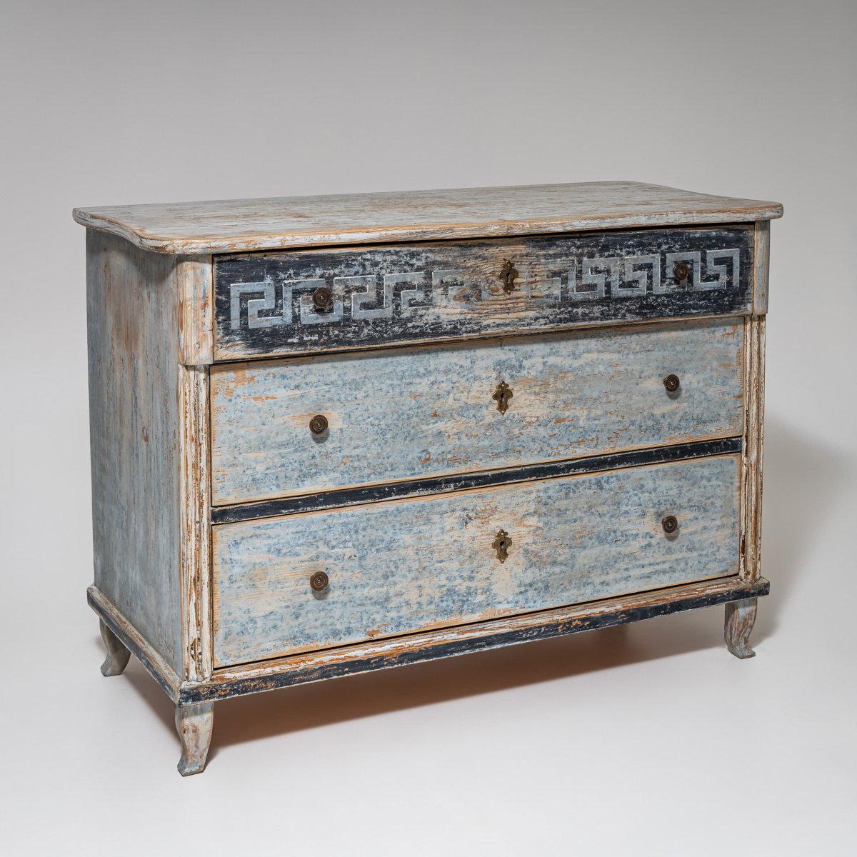 Painted Biedermeier Chest Of Drawers, First Half Of The 19th Century-photo-6