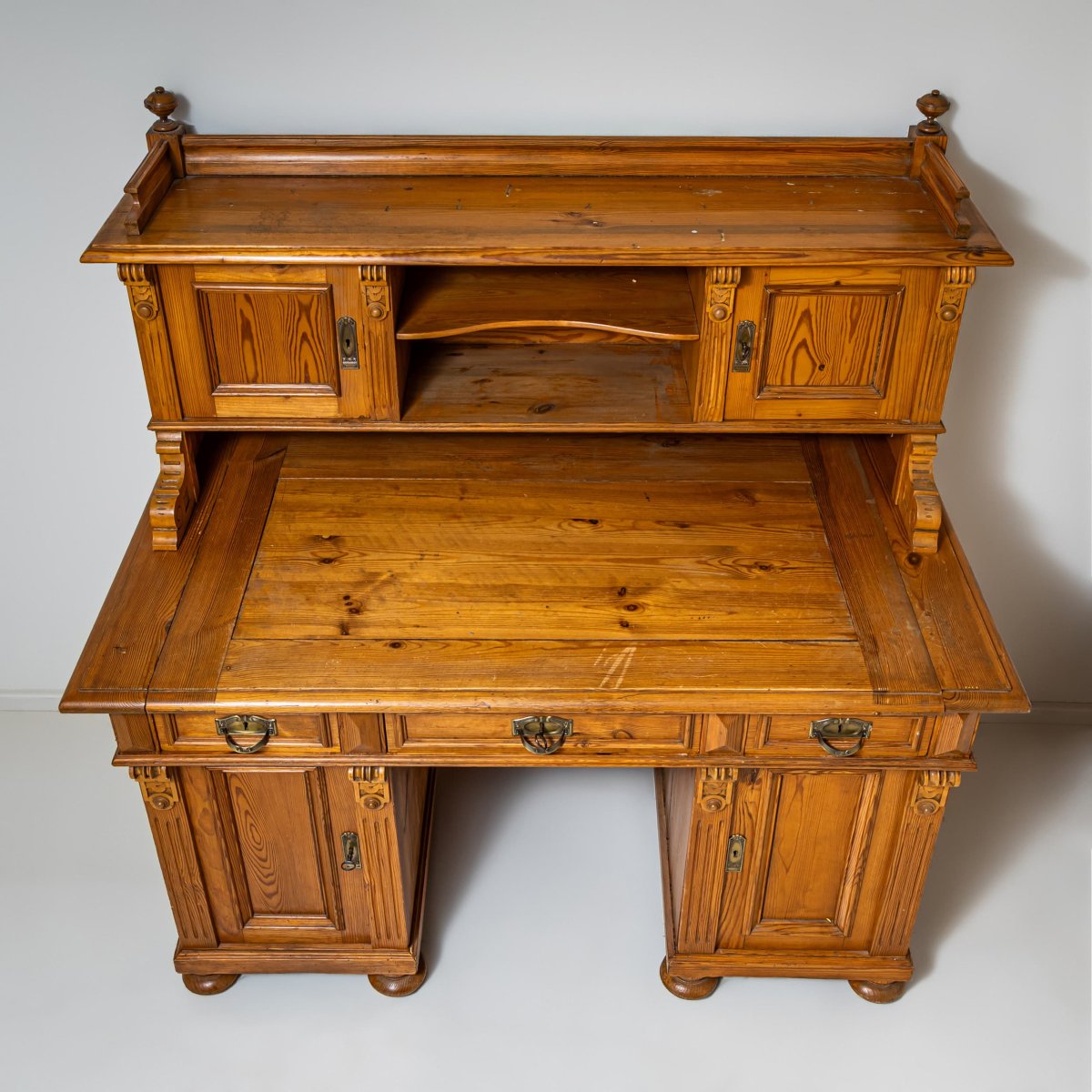 Late 19th-century Gründerzeit Desk With Upper Section-photo-4