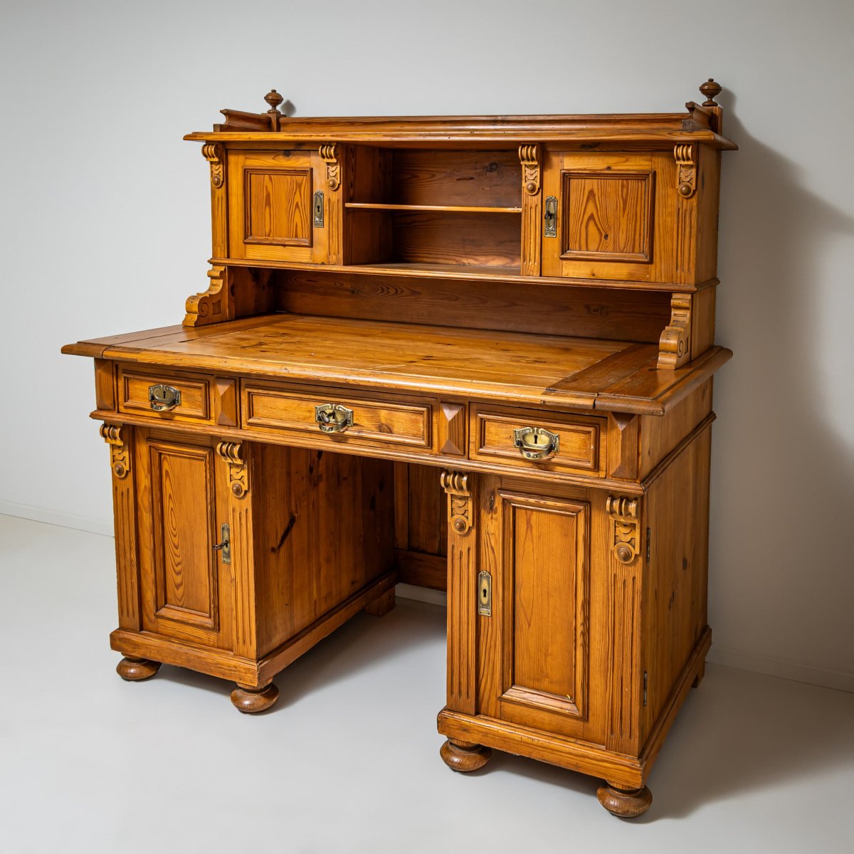 Late 19th-century Gründerzeit Desk With Upper Section-photo-5