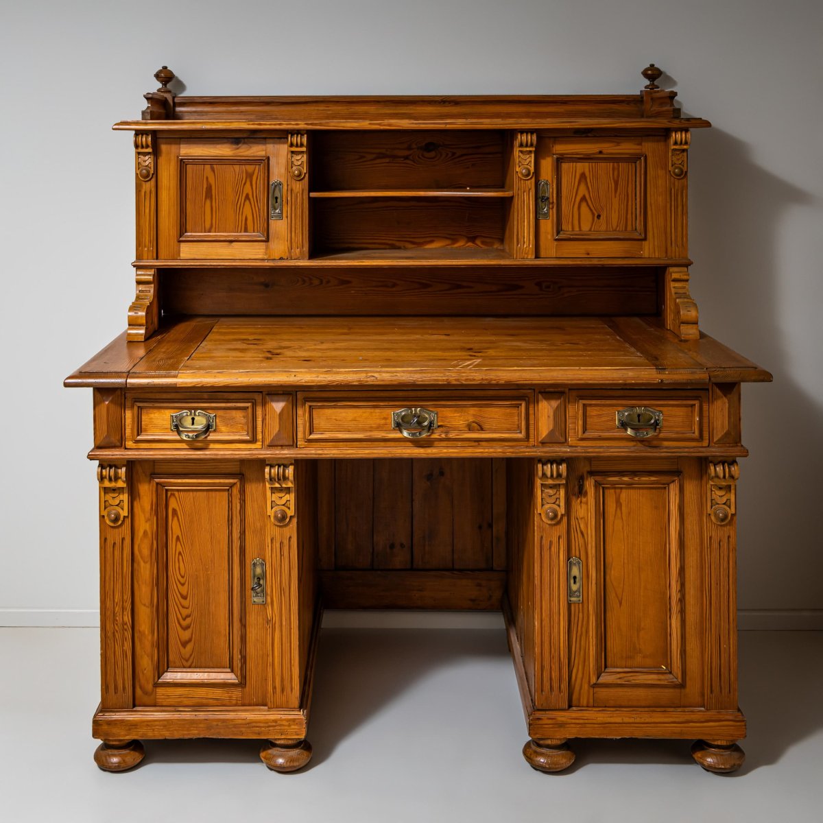 Late 19th-century Gründerzeit Desk With Upper Section-photo-7