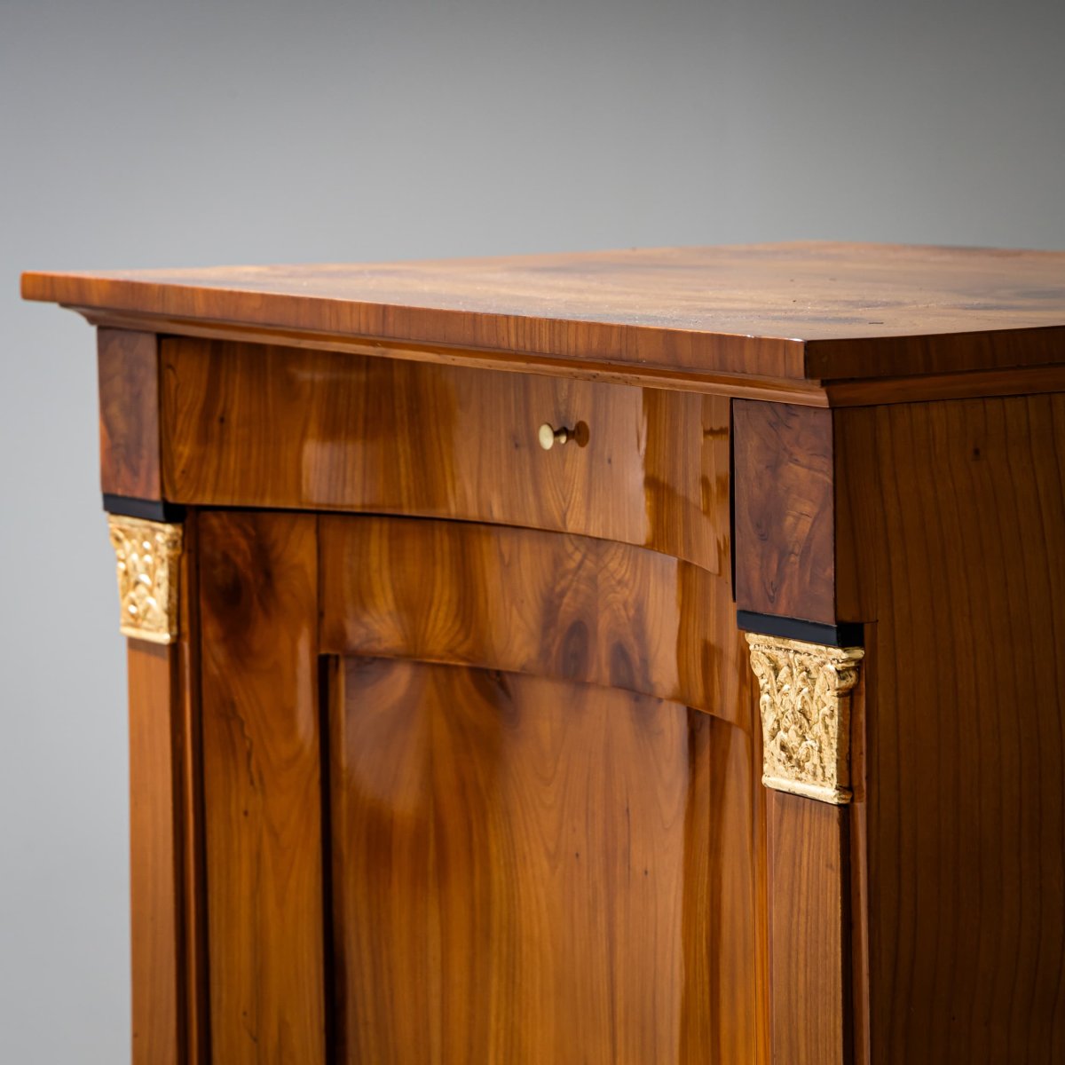 Biedermeier Half-wardrobe With Pilasters, Circa 1820-photo-6
