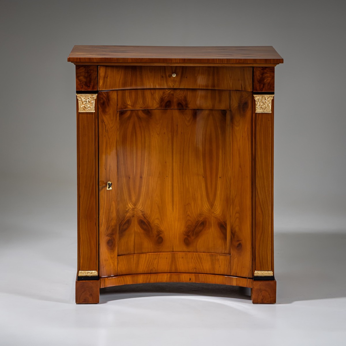 Biedermeier Half-wardrobe With Pilasters, Circa 1820