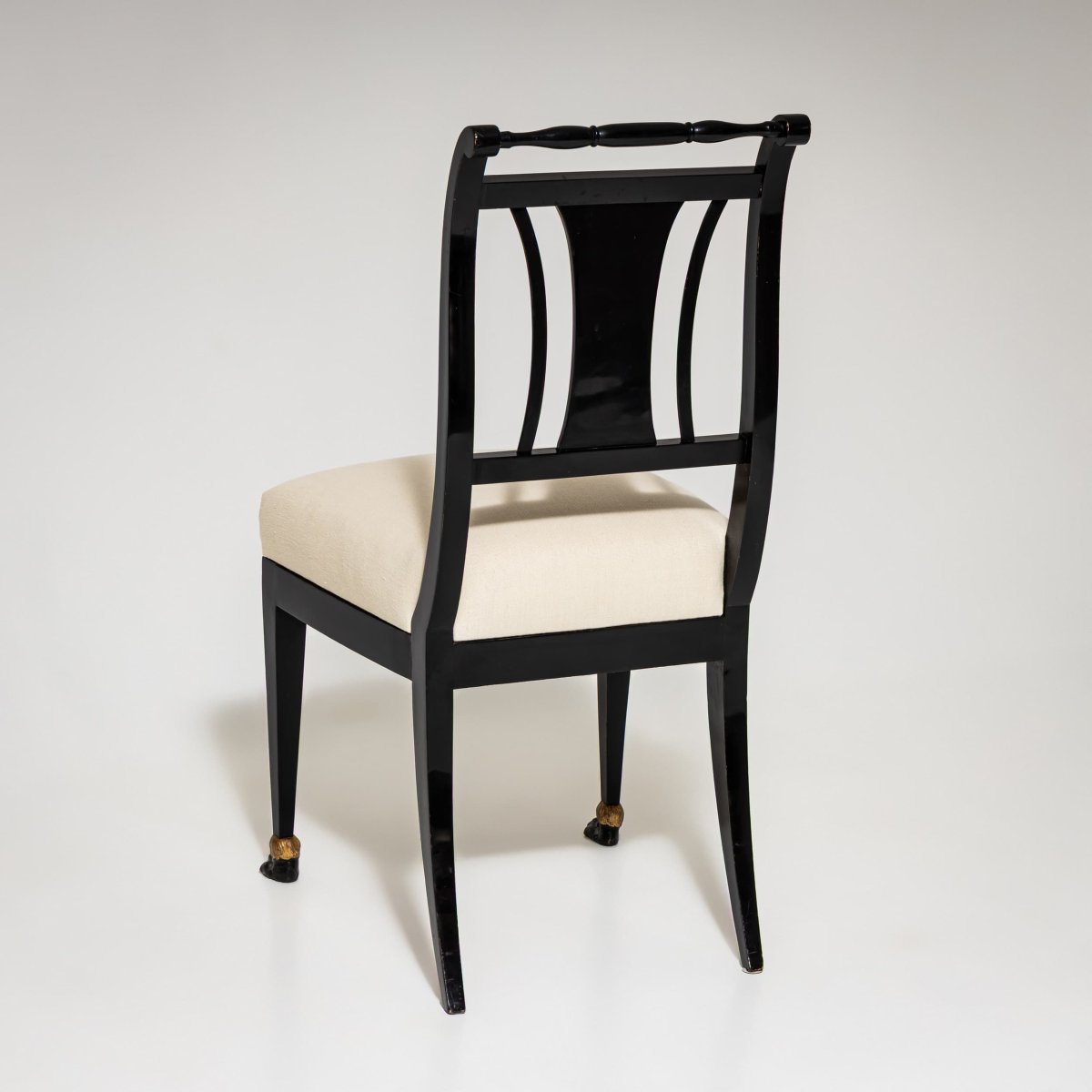 Set Of Six Blackened Empire Dining Chairs, Vienna, Circa 1810-photo-8