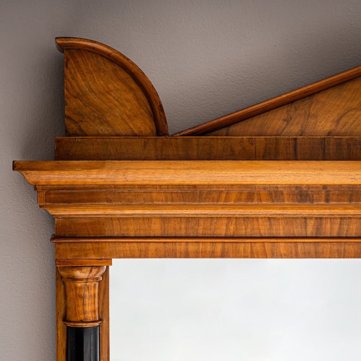 Miroir mural Biedermeier avec colonnes, XIXe siècle-photo-4