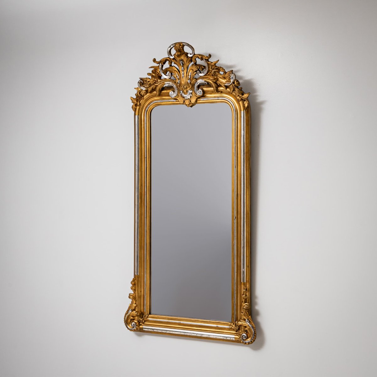 Louis-philippe Gilt Wall Mirror, Late 19th Century-photo-2