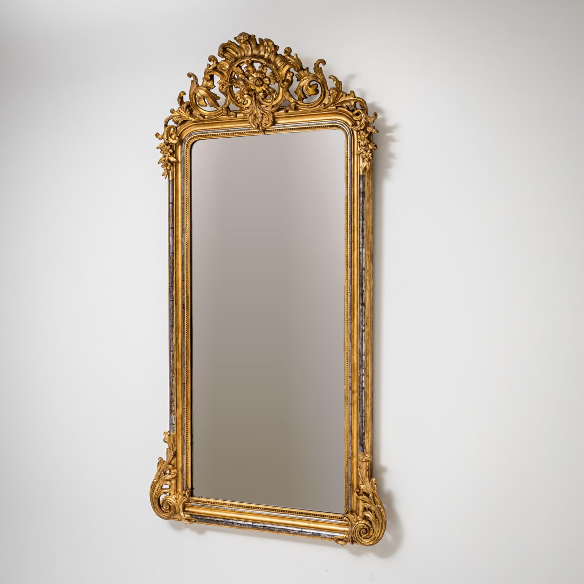 Gilded Louis-philippe Wall Mirror, Late 19th Century-photo-2