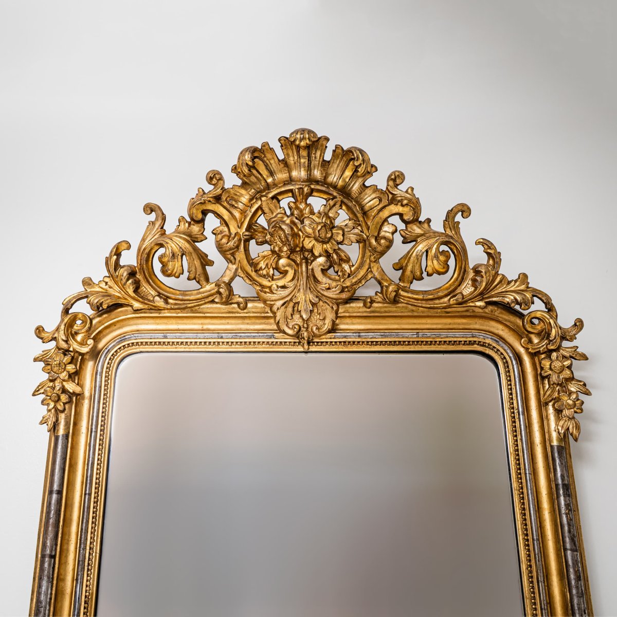 Gilded Louis-philippe Wall Mirror, Late 19th Century-photo-5