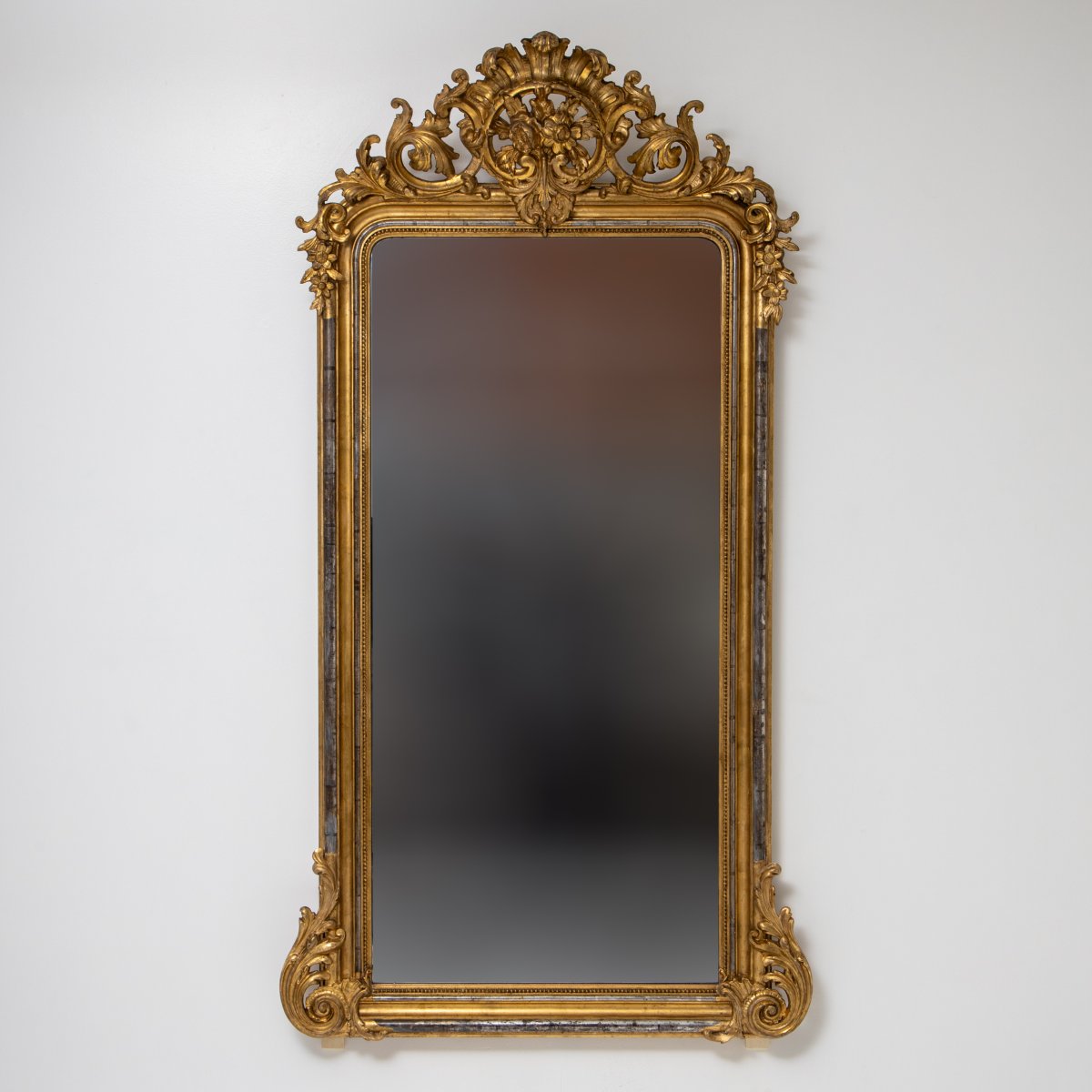 Gilded Louis-philippe Wall Mirror, Late 19th Century-photo-6