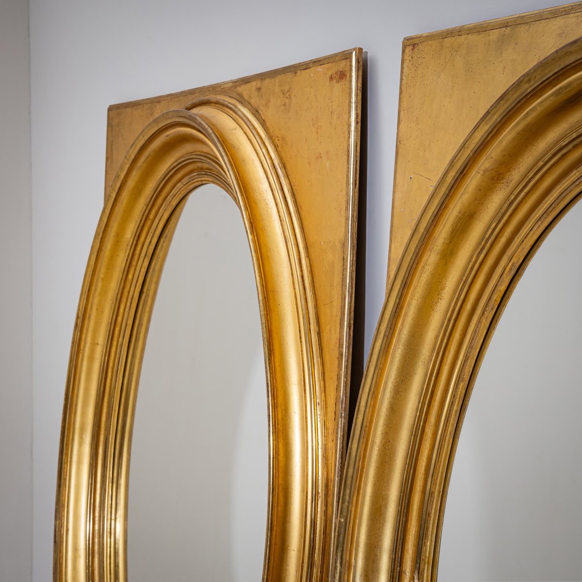 Paire de miroirs monumentaux dorés, seconde moitié du XIXe siècle-photo-4