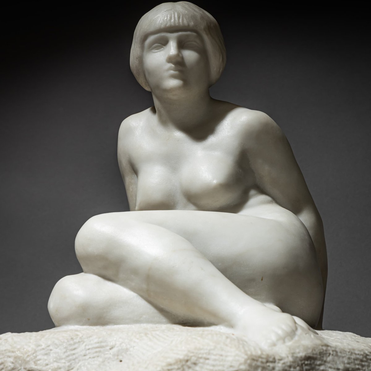 Art Deco Sculpture Depicting A Seated Woman, Signed Chauvet, France, 1920s-photo-2
