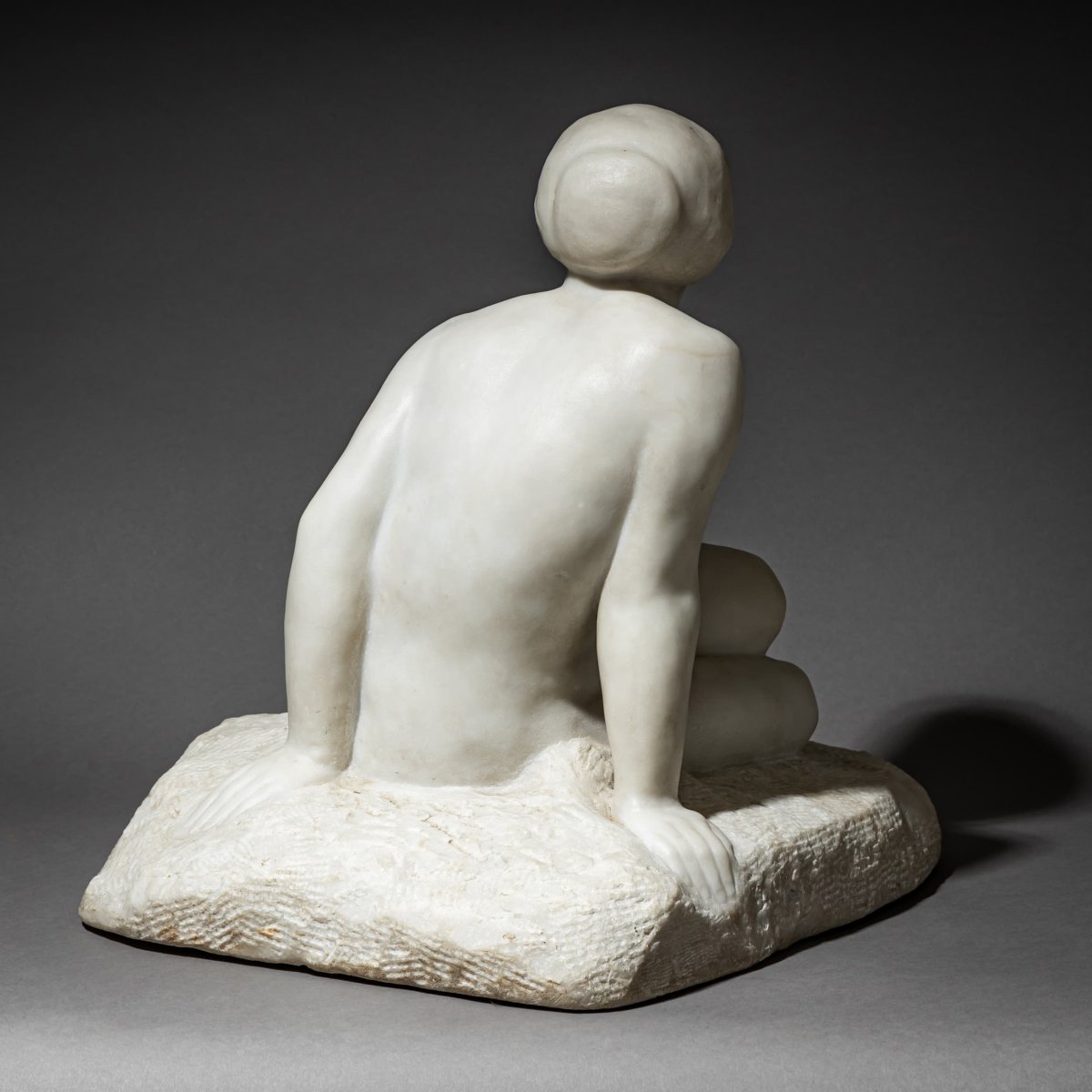 Art Deco Sculpture Depicting A Seated Woman, Signed Chauvet, France, 1920s-photo-4