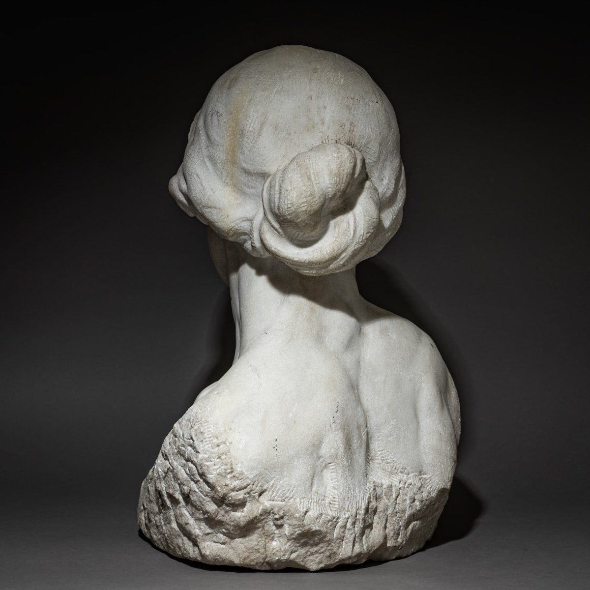 Sculpture Depicting A Woman's Head, Circa 1900-photo-3