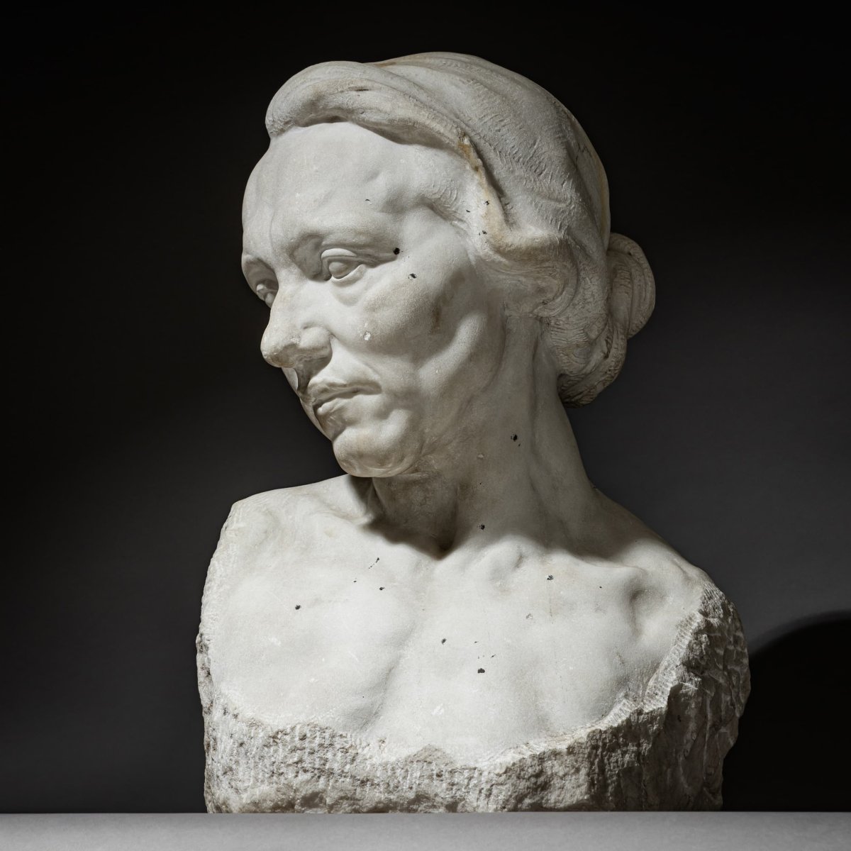 Sculpture Depicting A Woman's Head, Circa 1900-photo-1