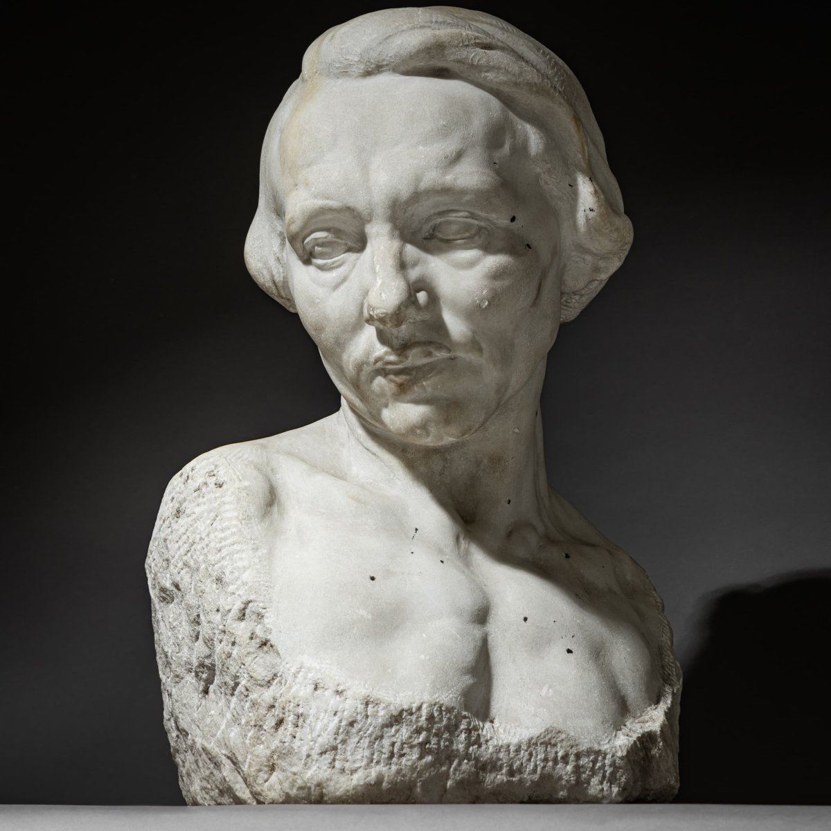Sculpture Depicting A Woman's Head, Circa 1900-photo-2