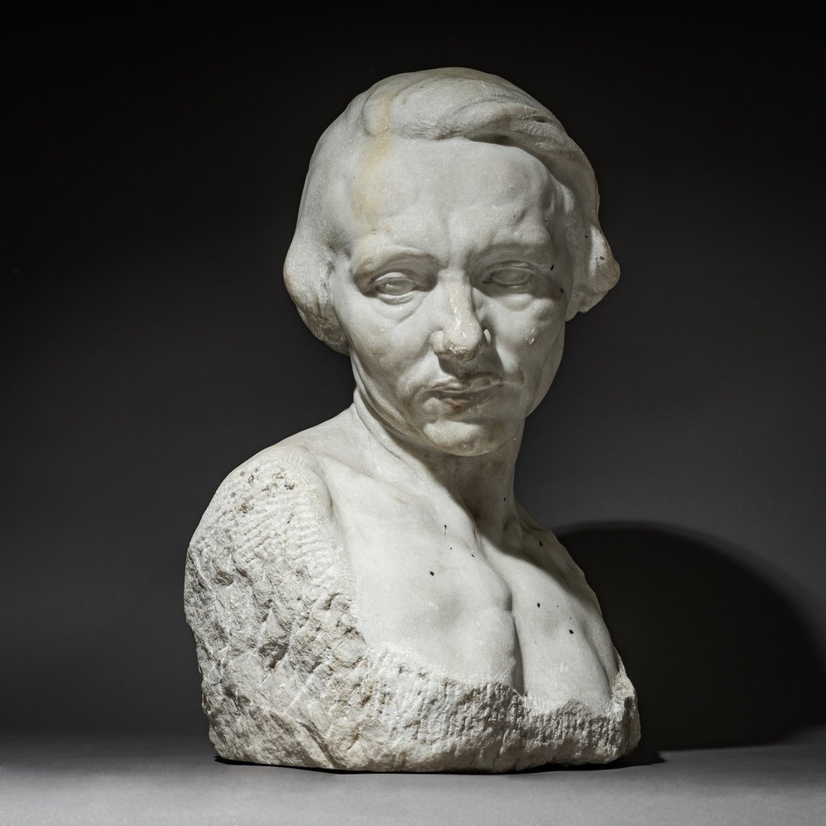 Sculpture Depicting A Woman's Head, Circa 1900-photo-3