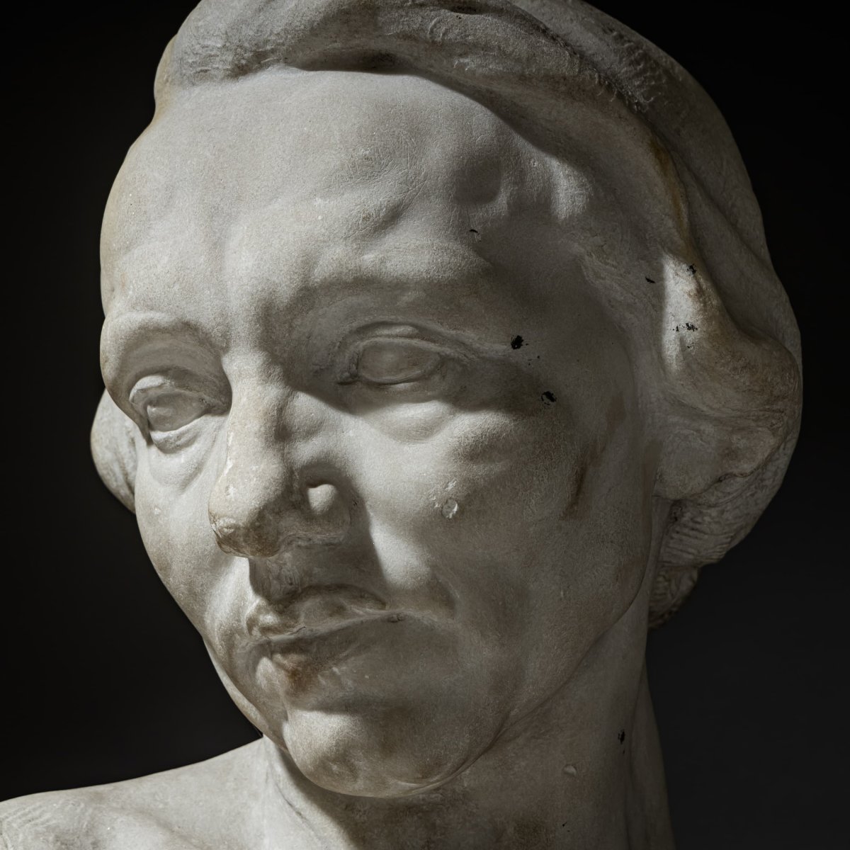 Sculpture Depicting A Woman's Head, Circa 1900-photo-4