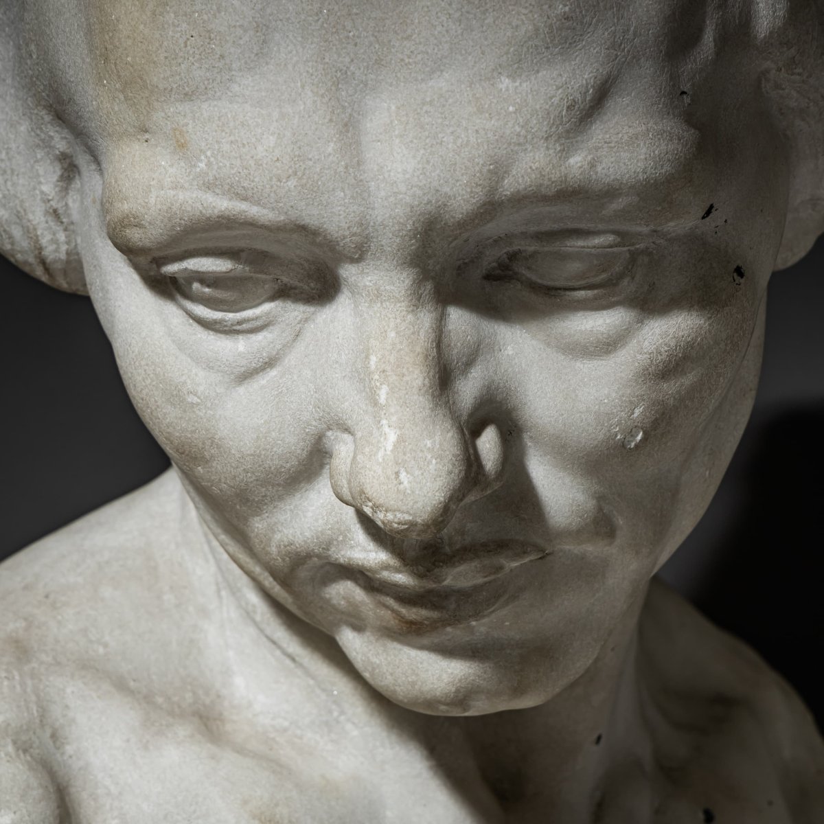 Sculpture Depicting A Woman's Head, Circa 1900-photo-5