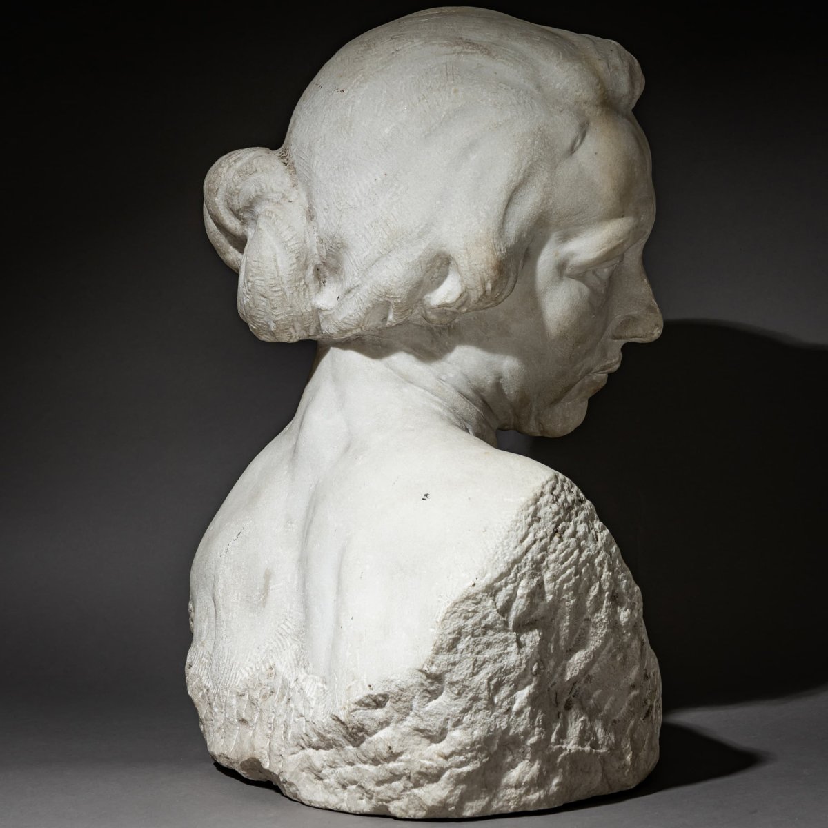 Sculpture Depicting A Woman's Head, Circa 1900-photo-7