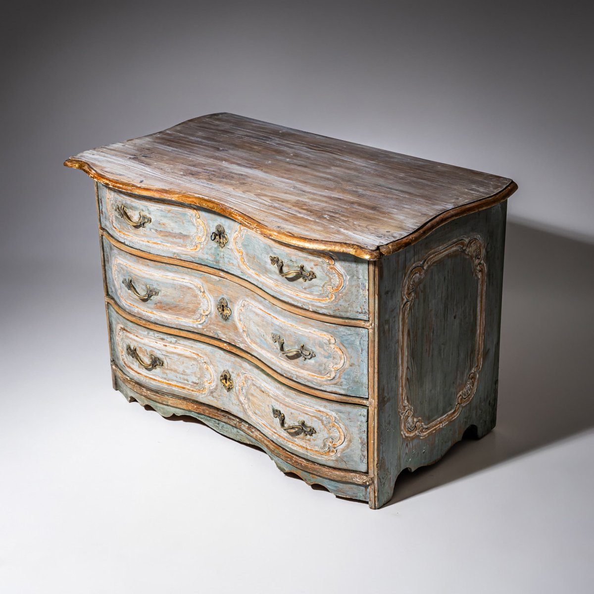 Hand-painted Baroque Chest Of Drawers, Mid-18th Century-photo-4