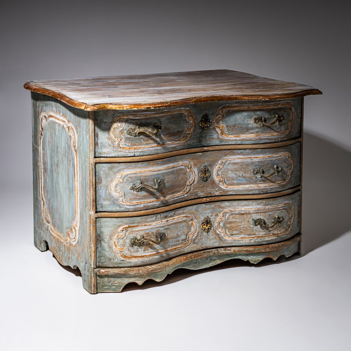 Hand-painted Baroque Chest Of Drawers, Mid-18th Century-photo-3