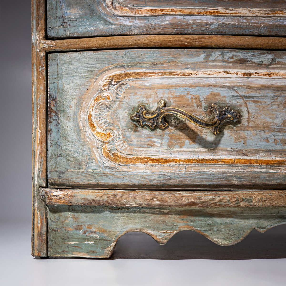 Hand-painted Baroque Chest Of Drawers, Mid-18th Century-photo-5