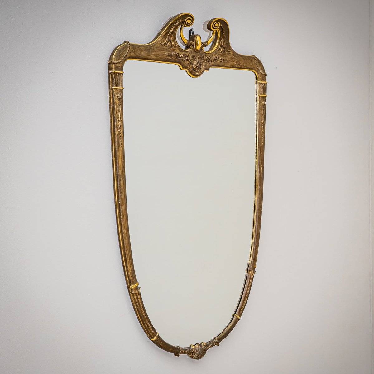 Wall Mirror In The Shape Of A Shield, Circa 1900-photo-1