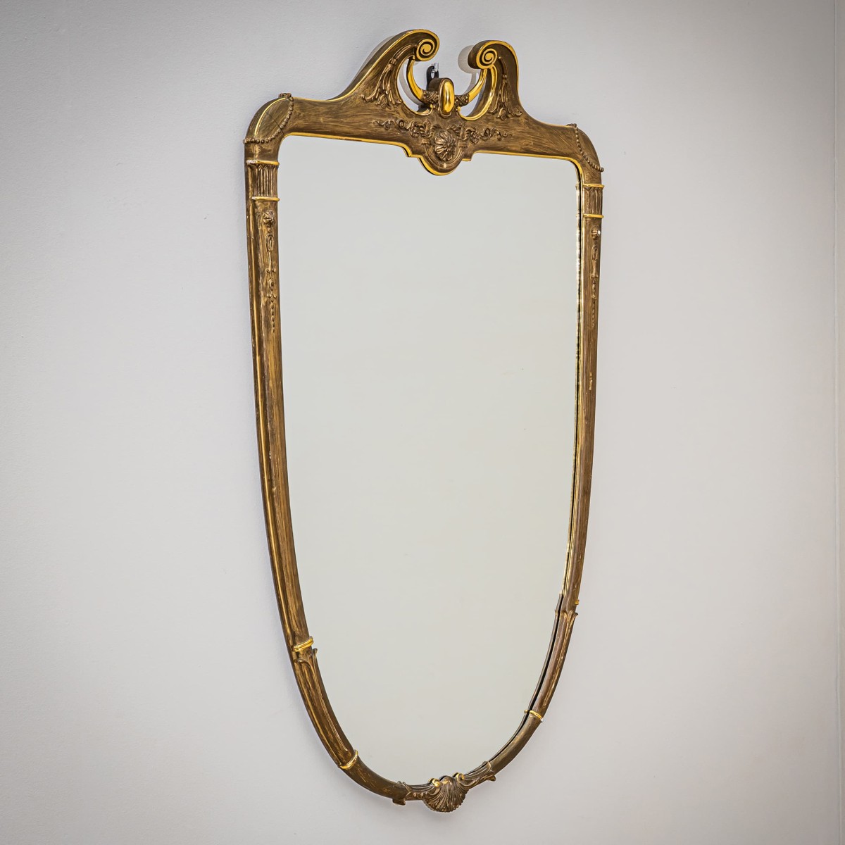 Wall Mirror In The Shape Of A Shield, Circa 1900