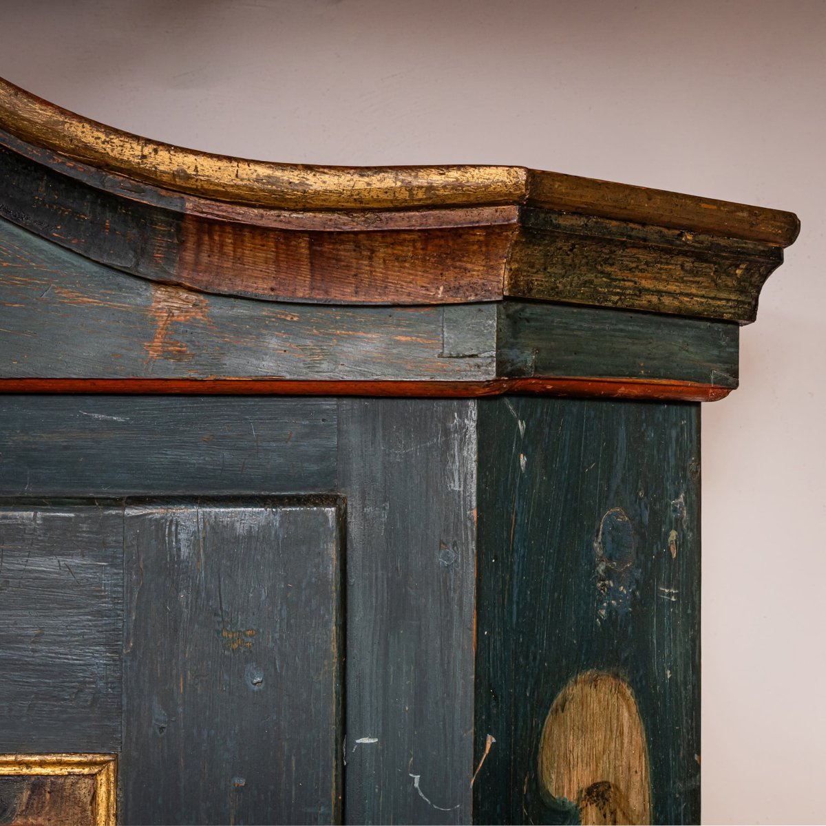 Armoire folklorique peinte à la main, Allemagne du Sud, datée de 1860-photo-6