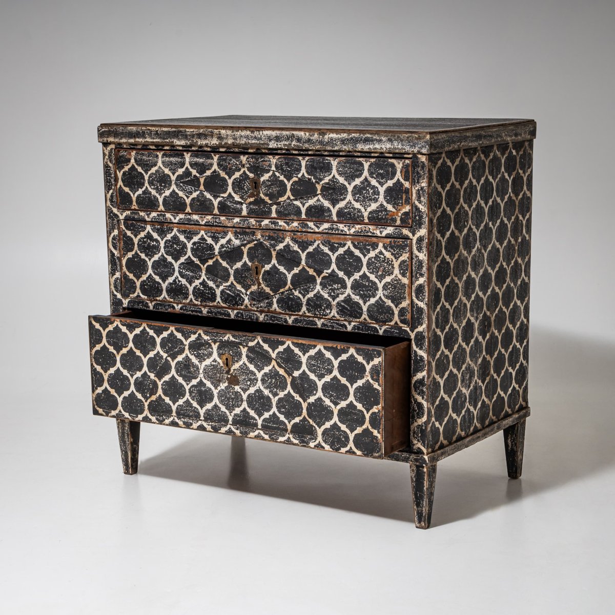 Hand-painted Biedermeier Chest Of Drawers, Circa 1830-photo-4