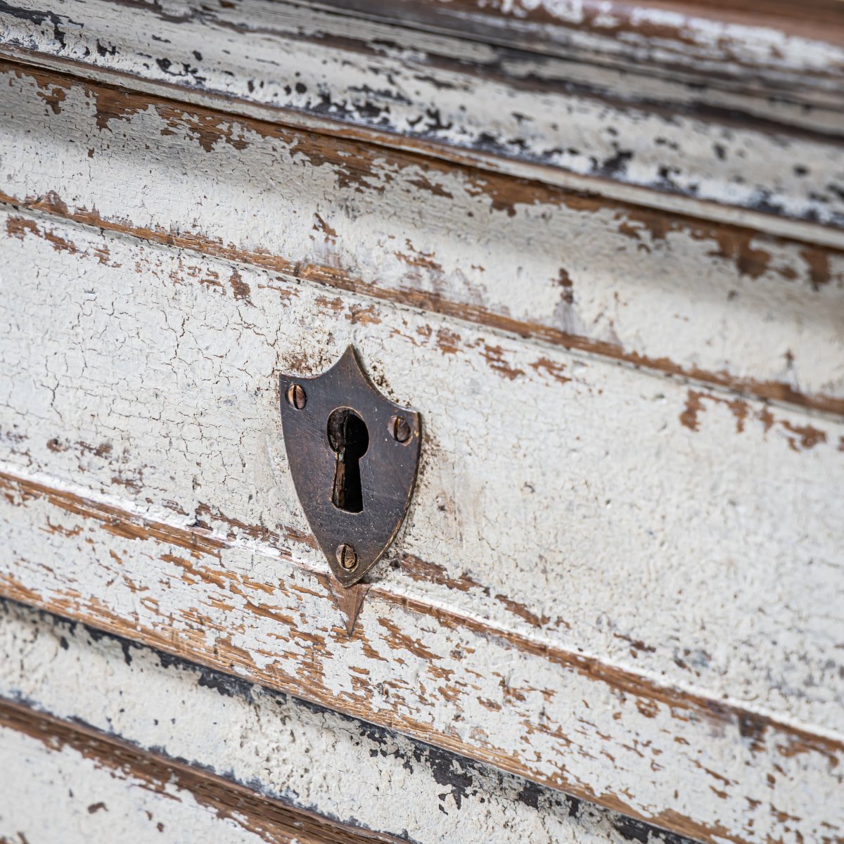 Biedermeier Chest Of Drawers Painted White, Circa 1825-photo-2
