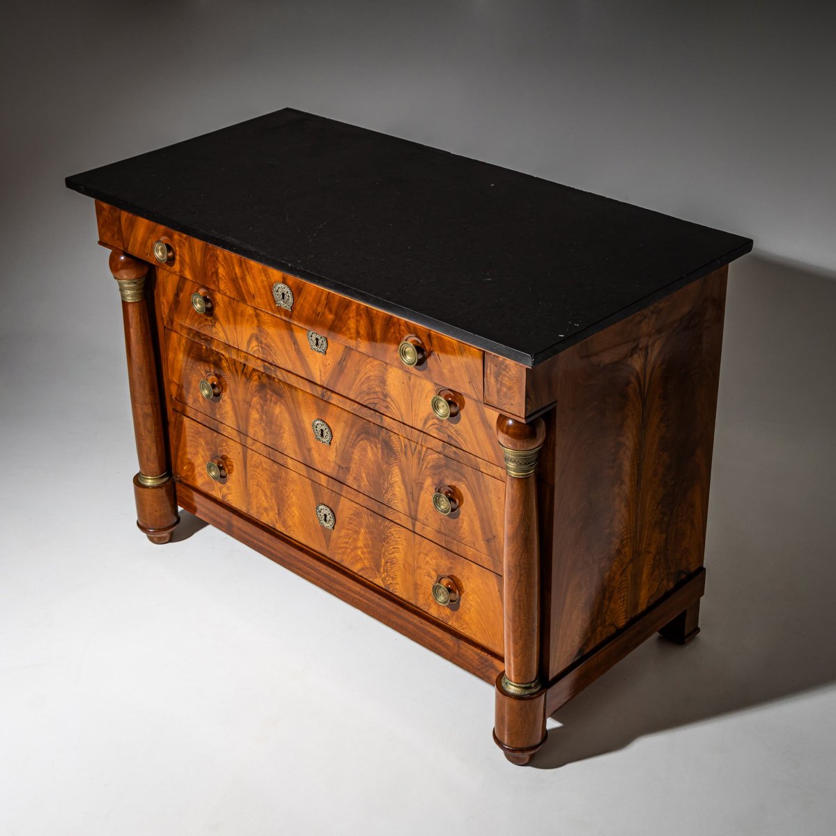 Chest Of Drawers With Black Marble Top, Restoration Period, France, Circa 1830-photo-4