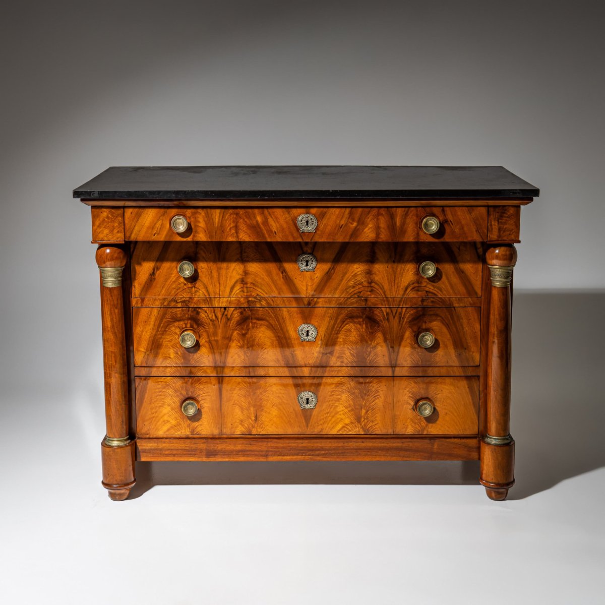 Chest Of Drawers With Black Marble Top, Restoration Period, France, Circa 1830-photo-5