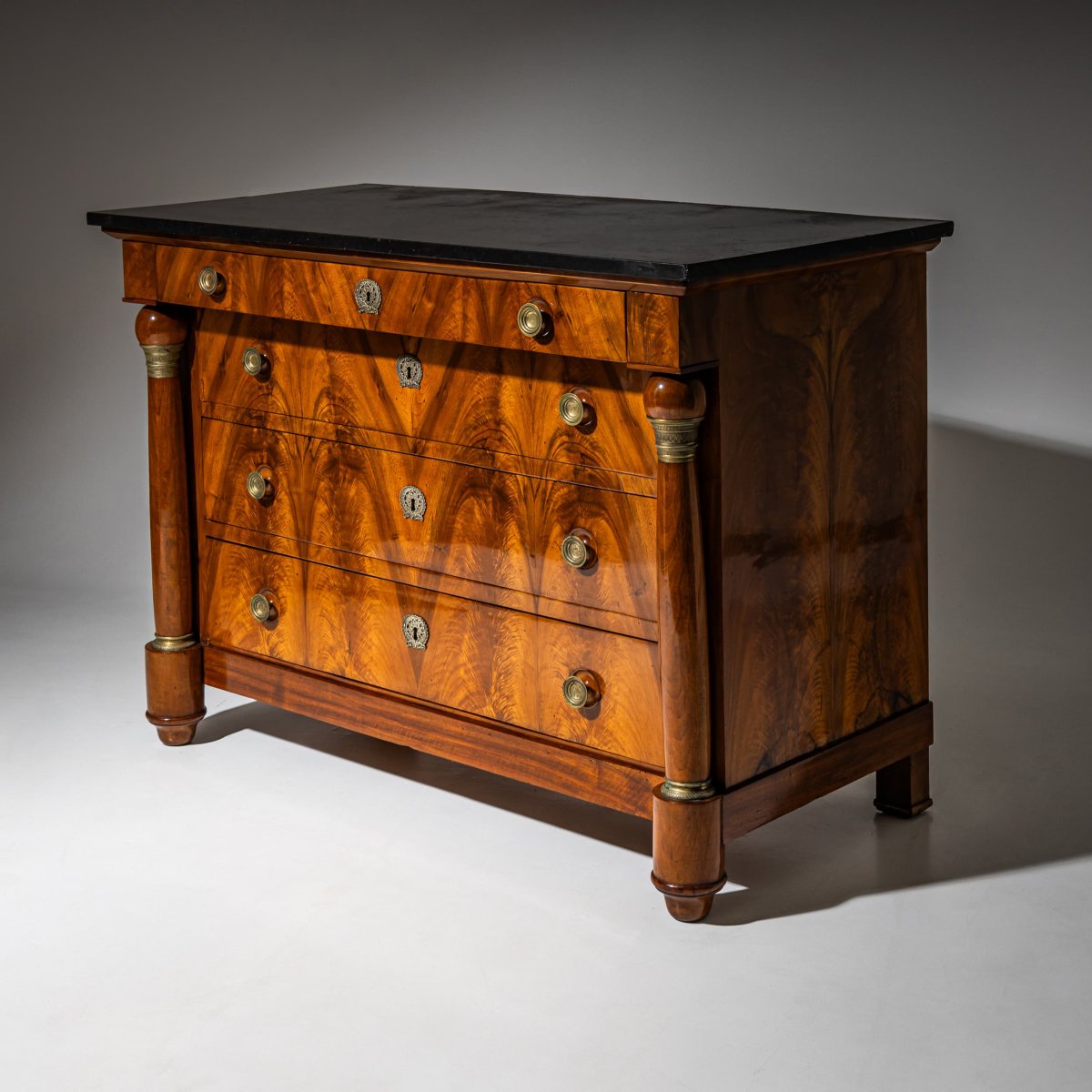 Chest Of Drawers With Black Marble Top, Restoration Period, France, Circa 1830-photo-6