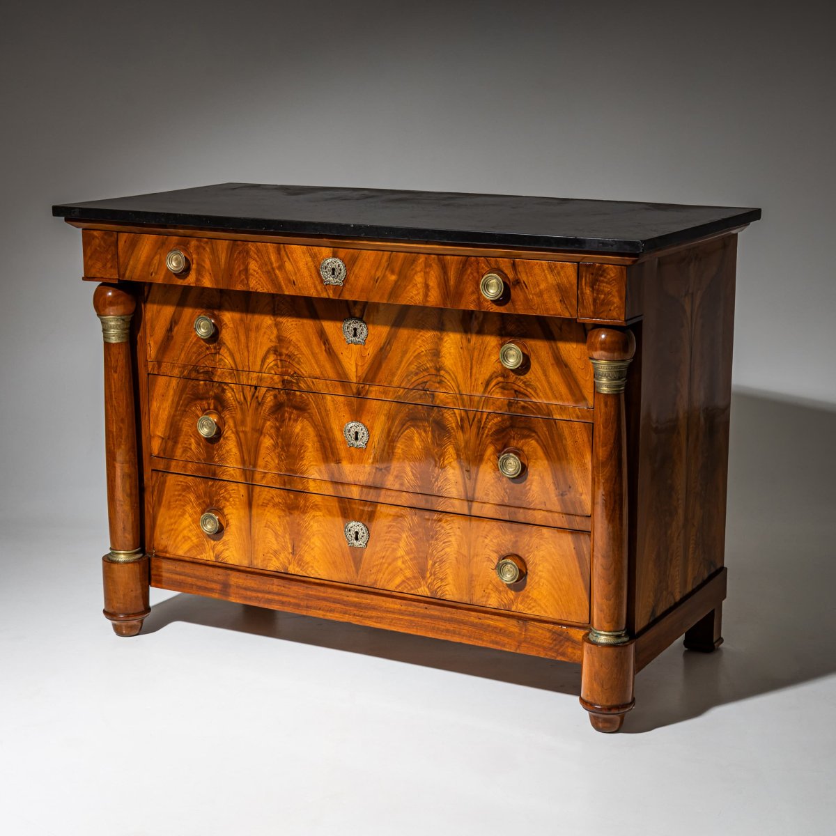 Chest Of Drawers With Black Marble Top, Restoration Period, France, Circa 1830-photo-8