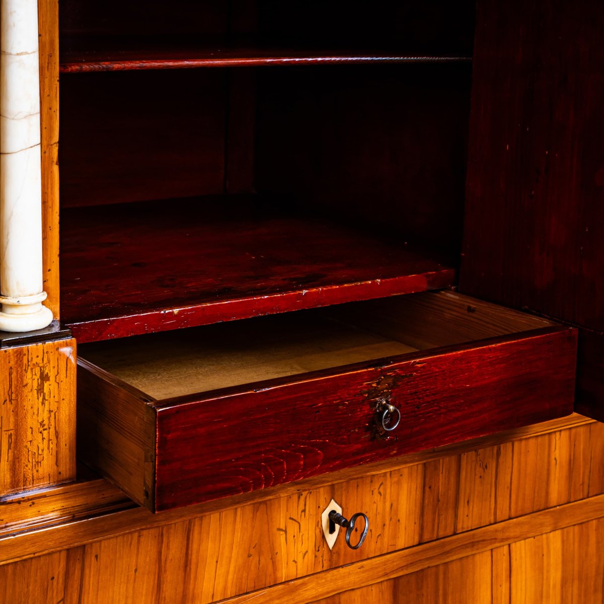 Biedermeier Secretary Desk With Upper Cabinet, Central Germany, Circa 1820-photo-4