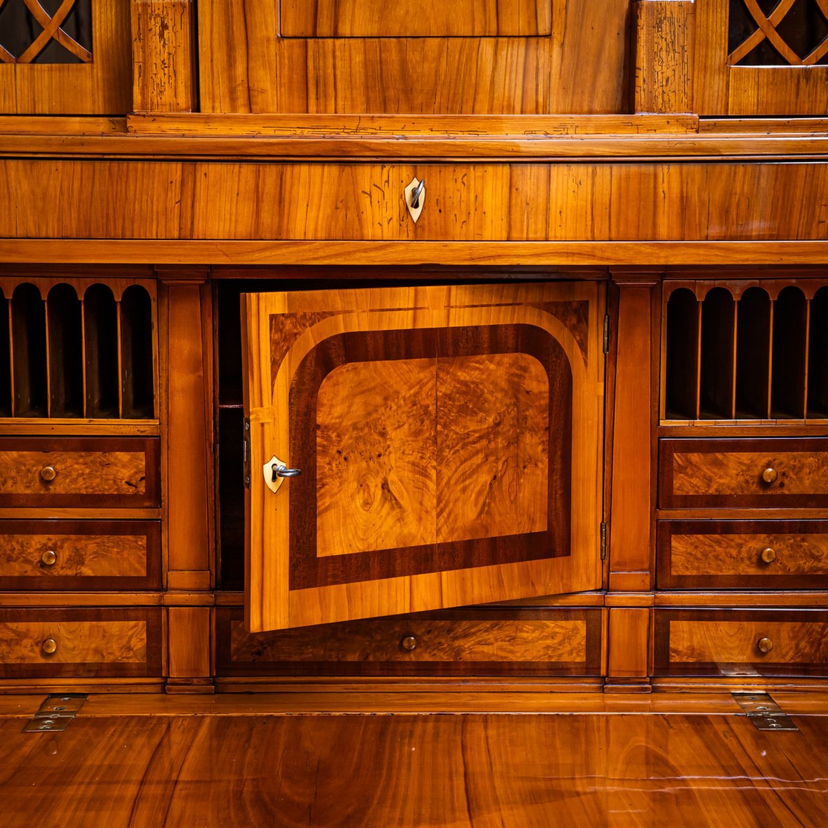 Biedermeier Secretary Desk With Upper Cabinet, Central Germany, Circa 1820-photo-3