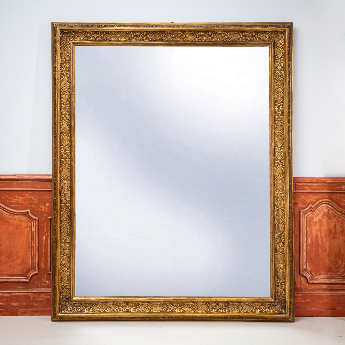 Large Gilt Wall Mirror In The Regency Style, France, 19th Century-photo-2