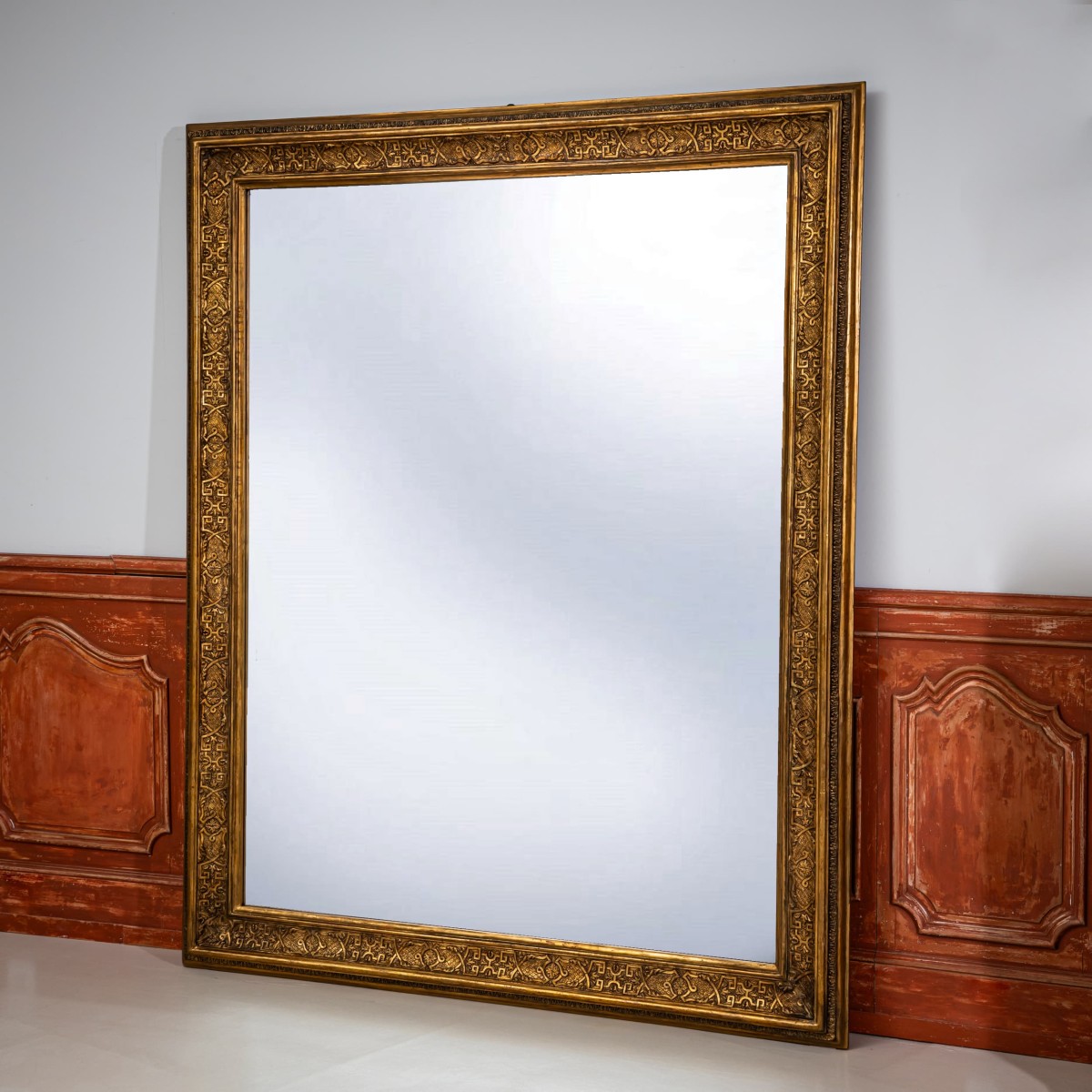 Large Gilt Wall Mirror In The Regency Style, France, 19th Century