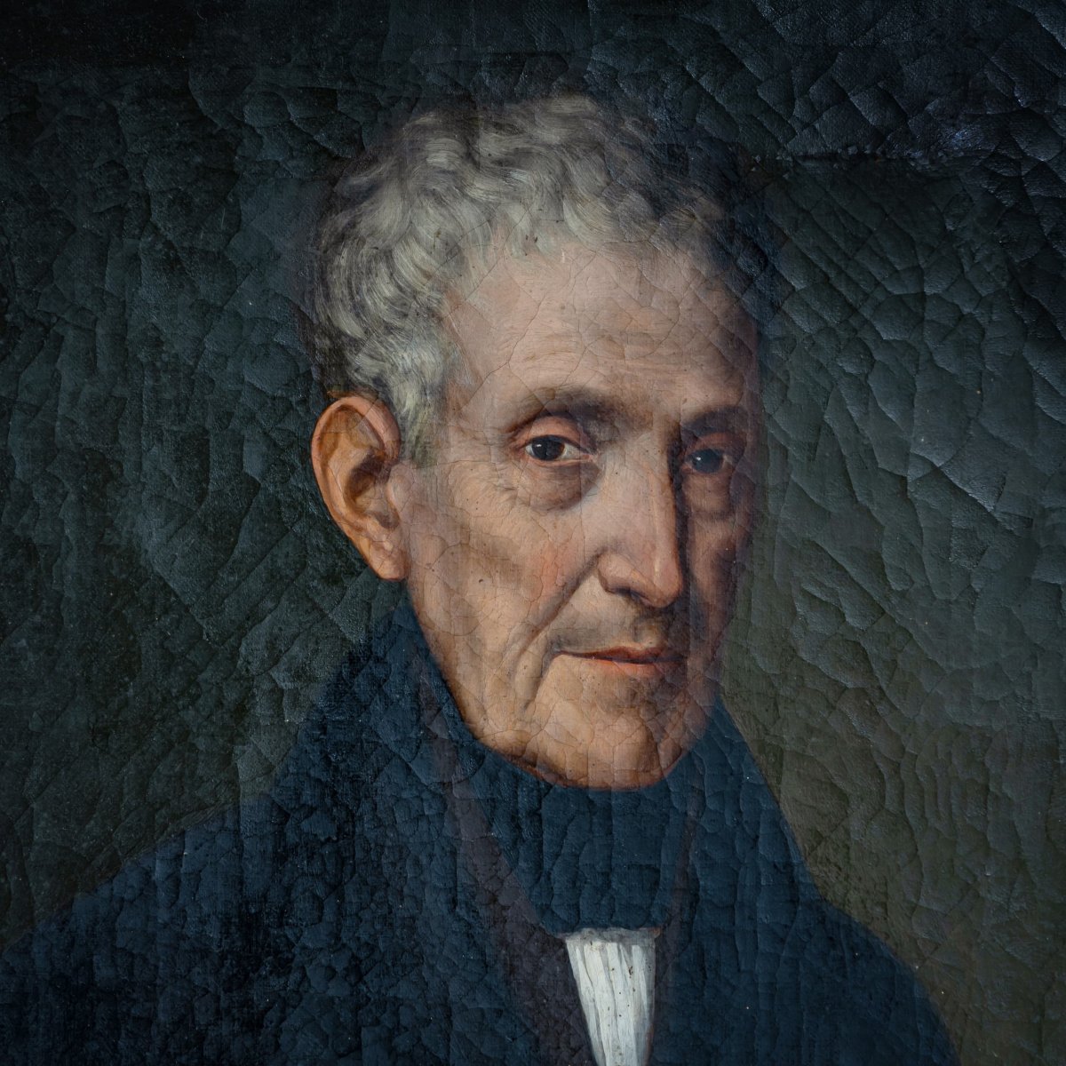 Portrait d'un homme âgé, période Biedermeier, première moitié du XIXe siècle-photo-2