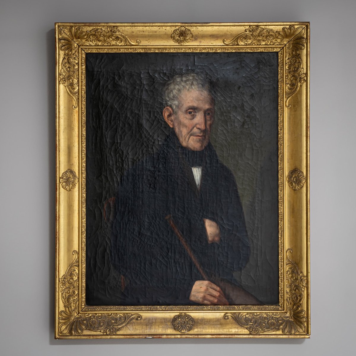 Portrait d'un homme âgé, période Biedermeier, première moitié du XIXe siècle-photo-2