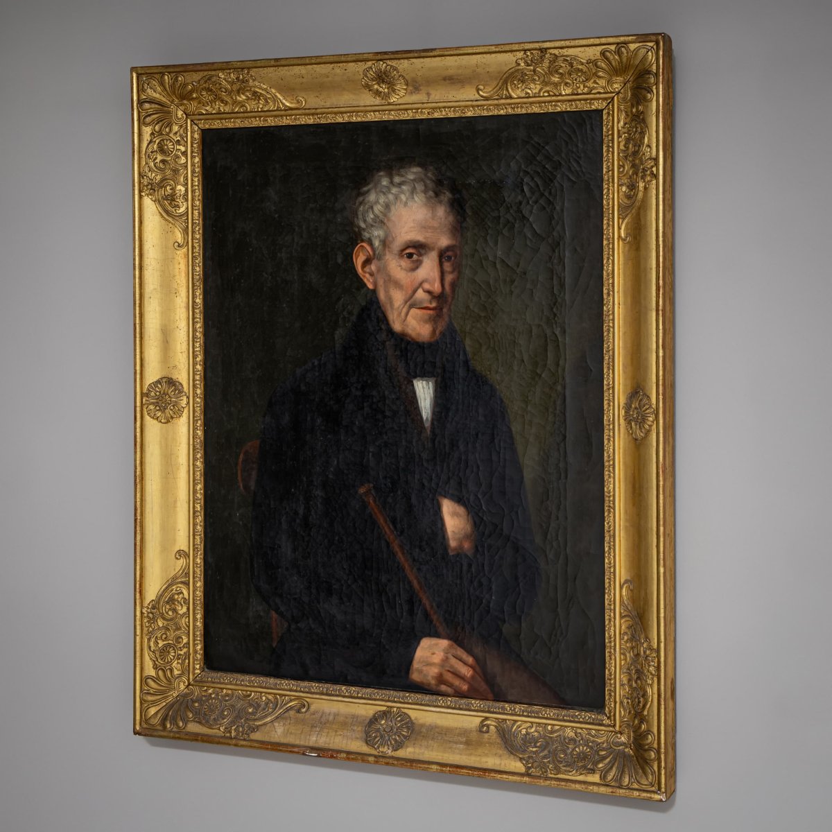 Portrait d'un homme âgé, période Biedermeier, première moitié du XIXe siècle-photo-3