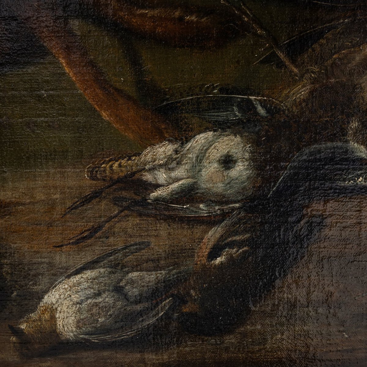 Nature morte baroque représentant une scène de chasse avec un chien, XVIIIe siècle, grand forma-photo-6