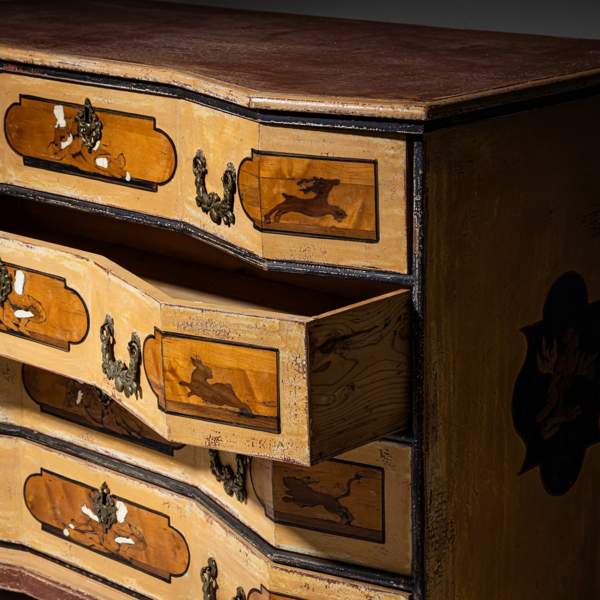 Painted Baroque Commode, Italy, Mid-18th Century-photo-4