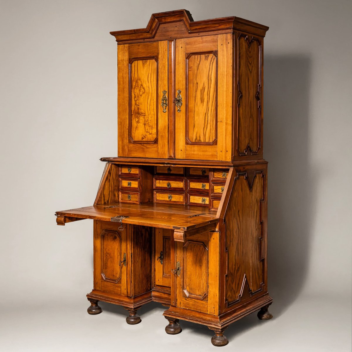 Baroque Secretaire in Ash Wood, North German c. 1720-photo-3