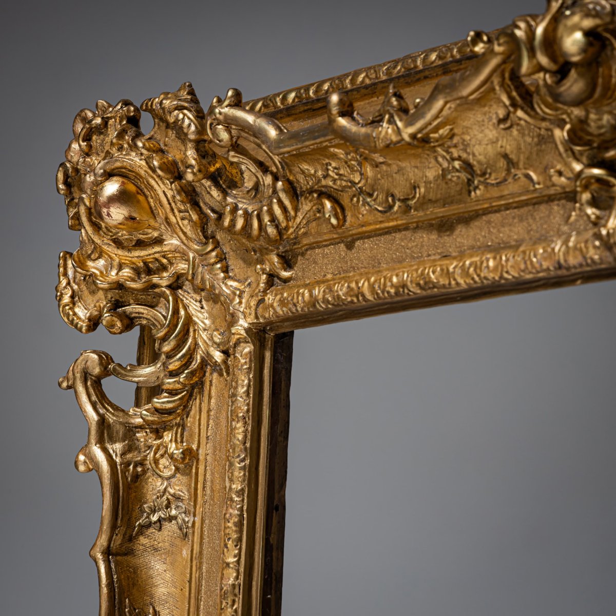 Gilt Louis XV Stucco Frame, France, 18th Century-photo-2