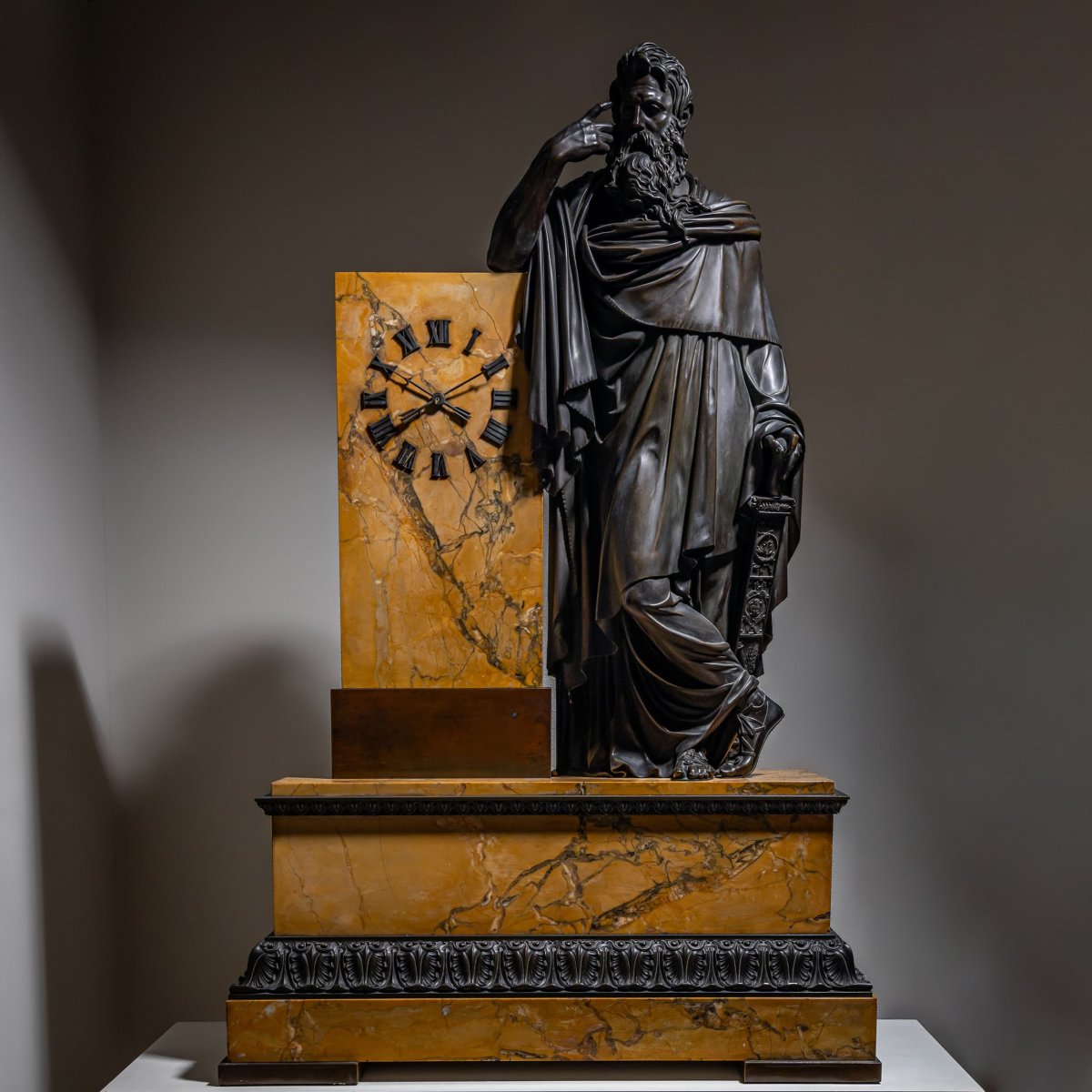 Bronze Mantel Clock, French Restoration Period, Movement Dated 1827.-photo-5